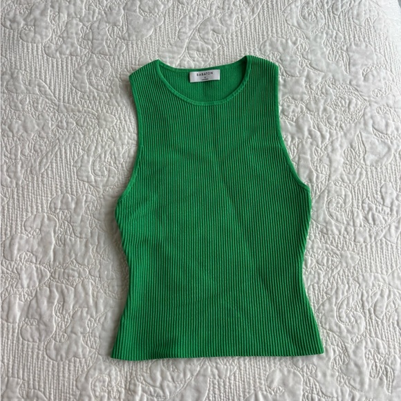 Babaton Vibrant Green Ribbed Tank Top - Picture 1 of 2